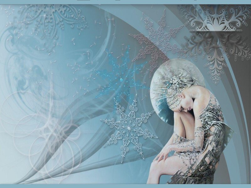 Woman in Ornate Dress — Blue, Ethereal, Winter