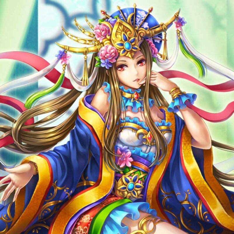 Woman in Ornate Dress — Blue, Regal