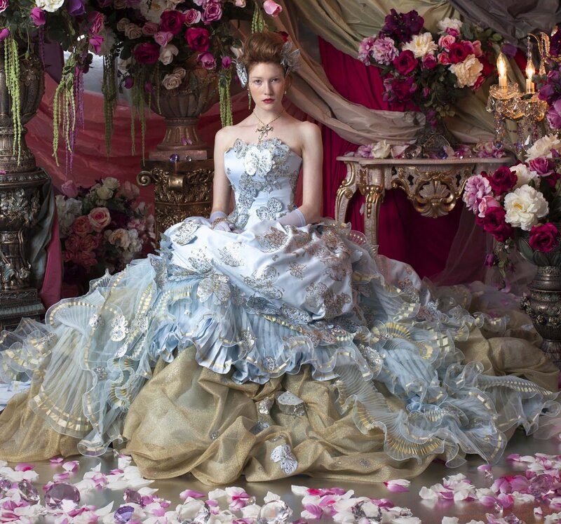 Woman in Ornate Gown — Blue, Dramatic