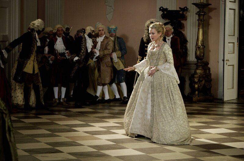 Woman in Ornate Gown — White