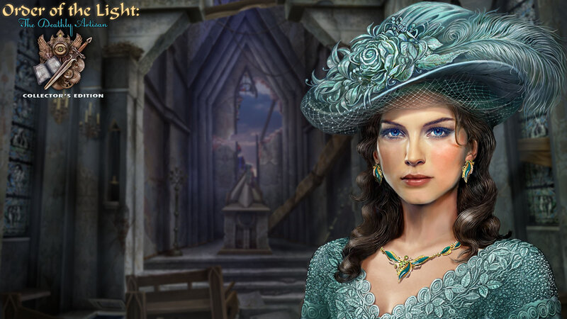 Woman in Ornate Hat — Teal