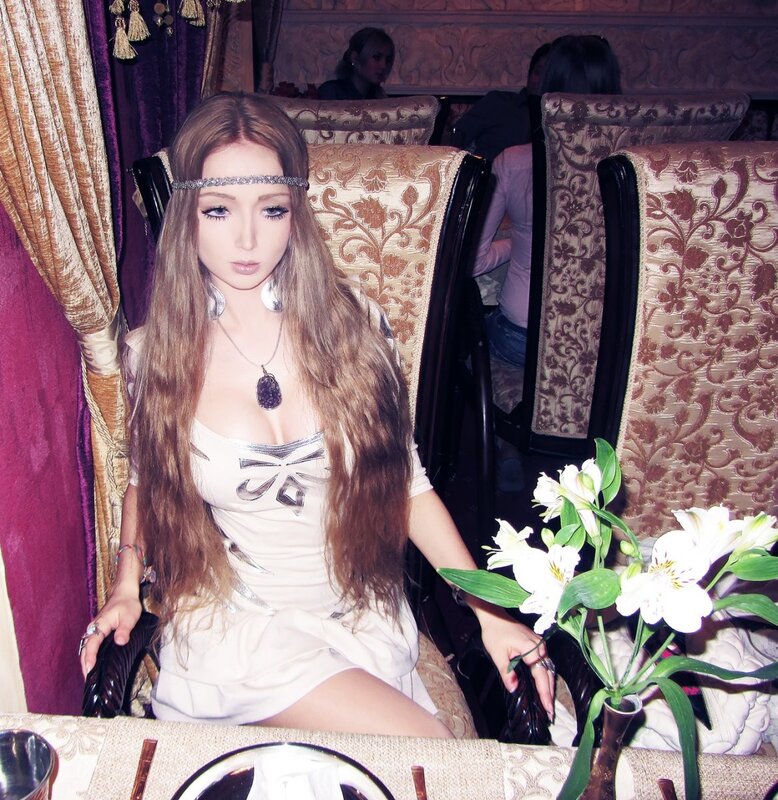 woman in ornate restaurant