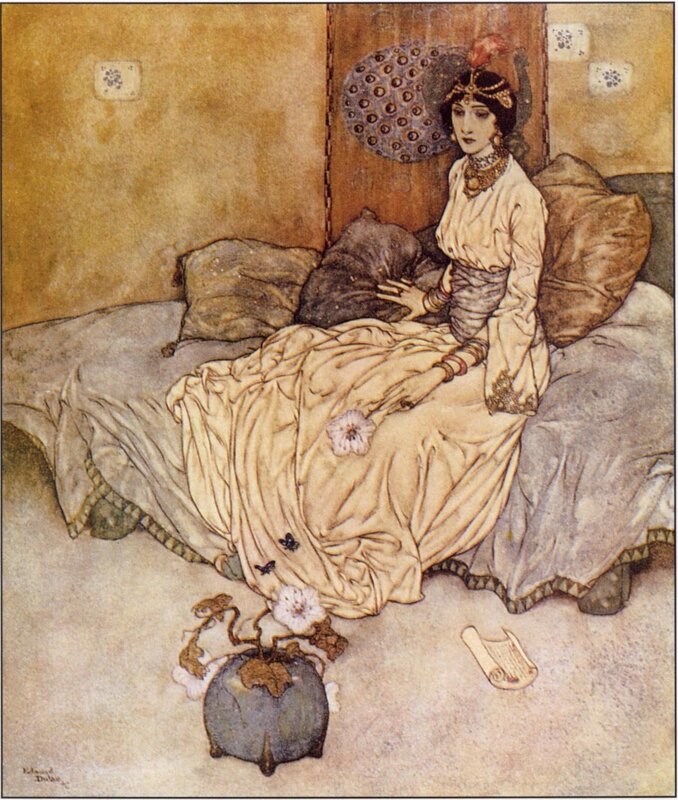 woman in ornate room