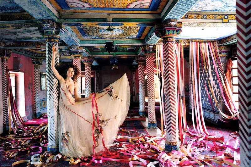 Woman in Ornate Room — White