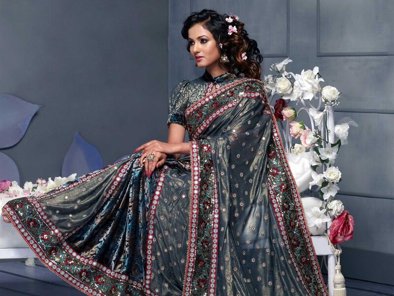 woman in ornate saree