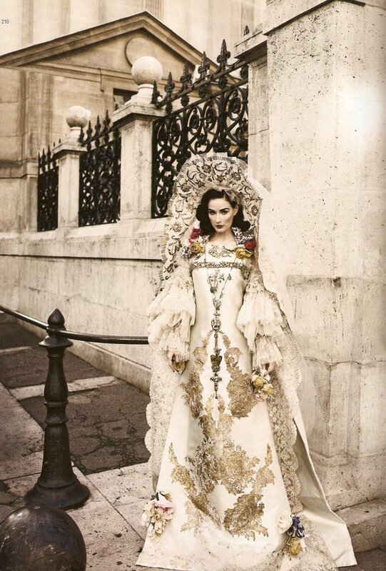 woman in ornate wedding gown
