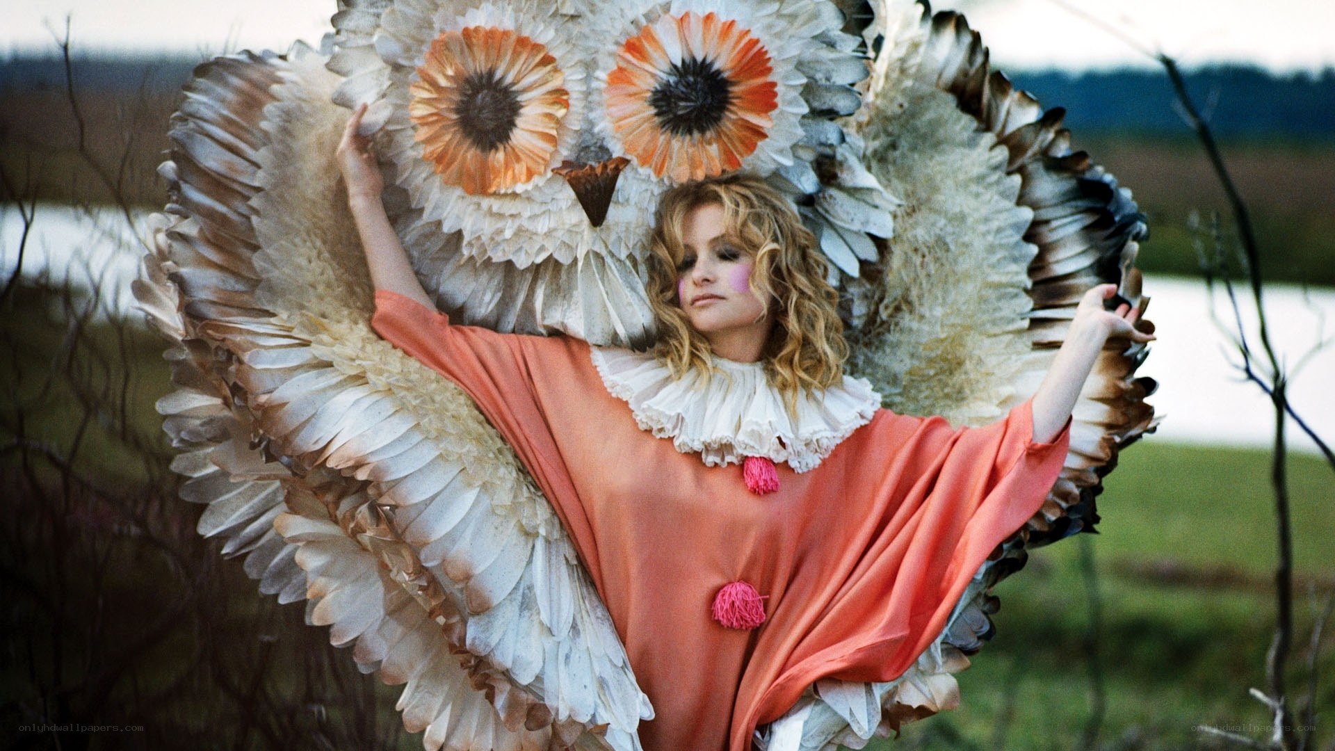 woman in owl costume
