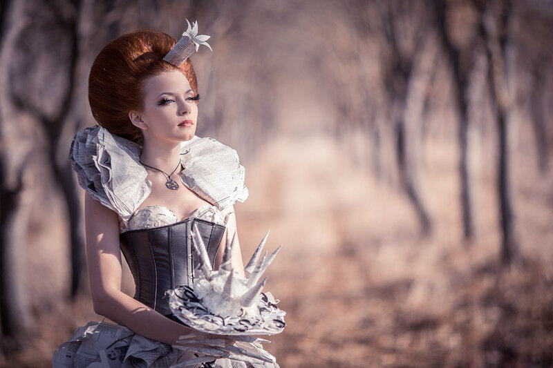 Woman in Paper Costume