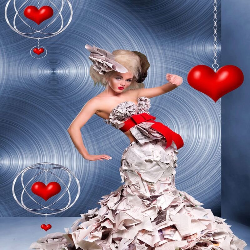 Woman in Paper Dress