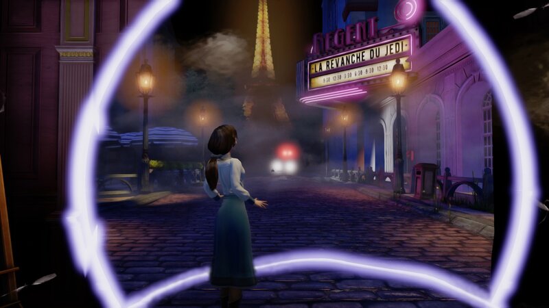 woman in paris at night