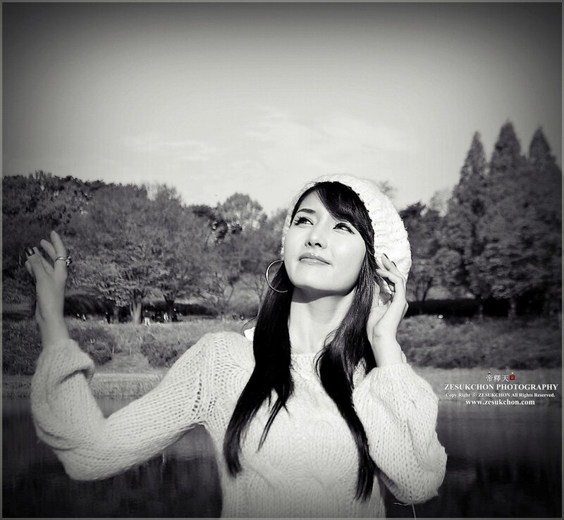 Woman in Park — Black, Serene