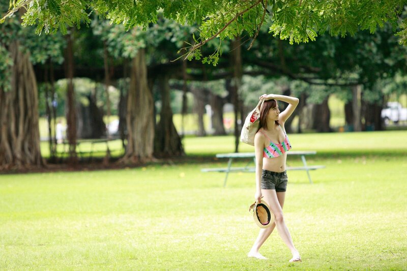 Woman in Park — Green, Serene, Afternoon, Photograph, Grass