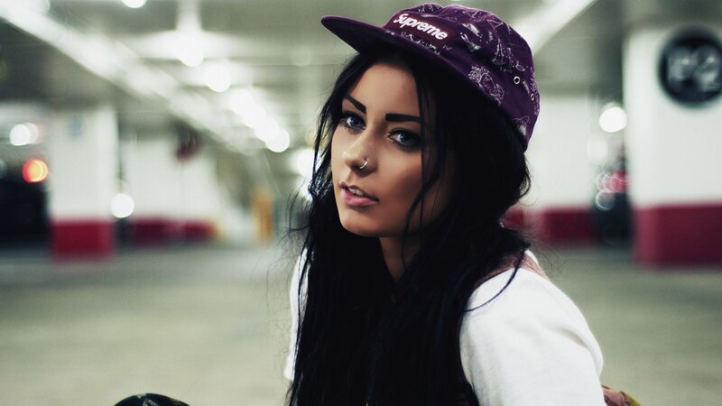 woman in parking garage
