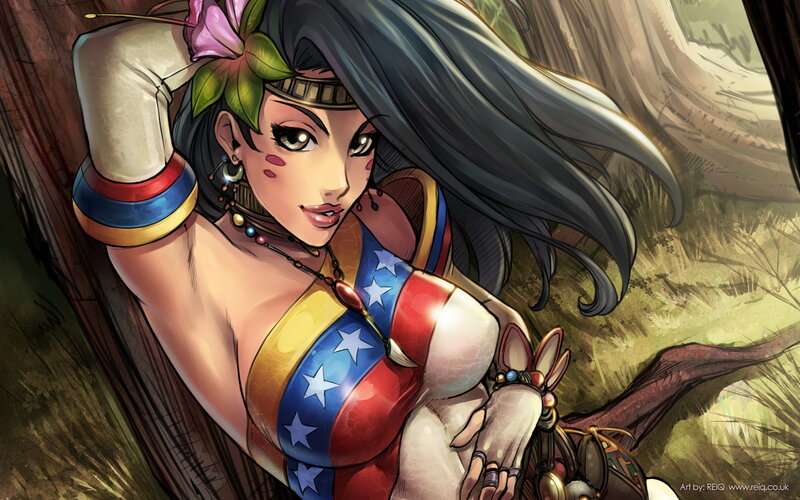 woman in patriotic costume