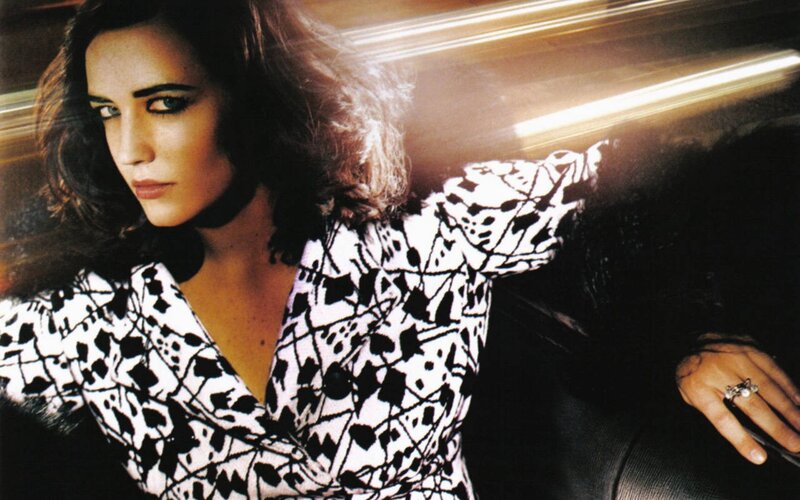 Woman in Patterned Blouse — Black, Dramatic, Photograph
