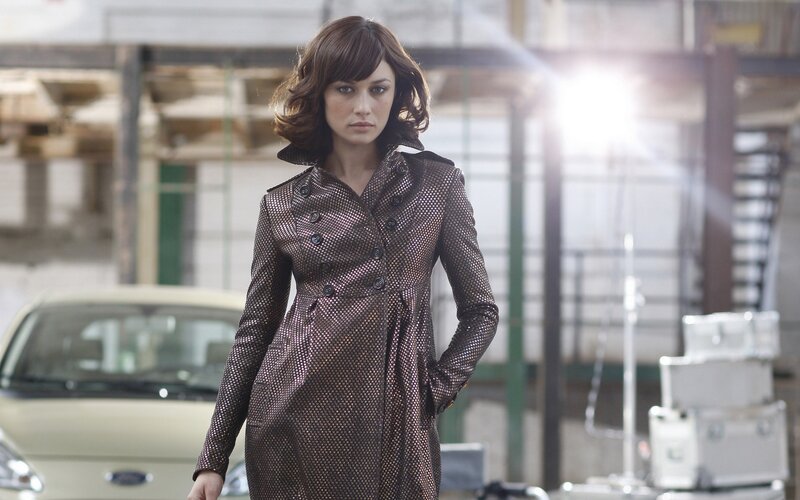Woman in patterned coat