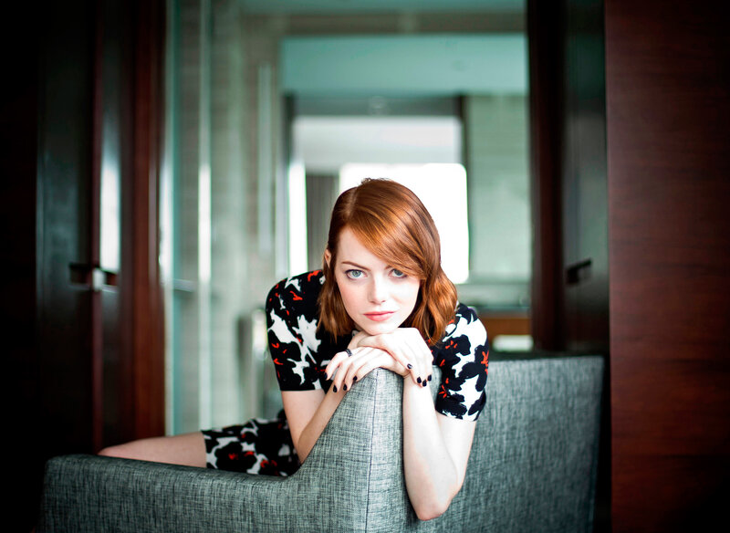 woman in patterned dress