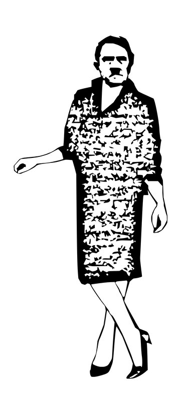 woman in patterned dress