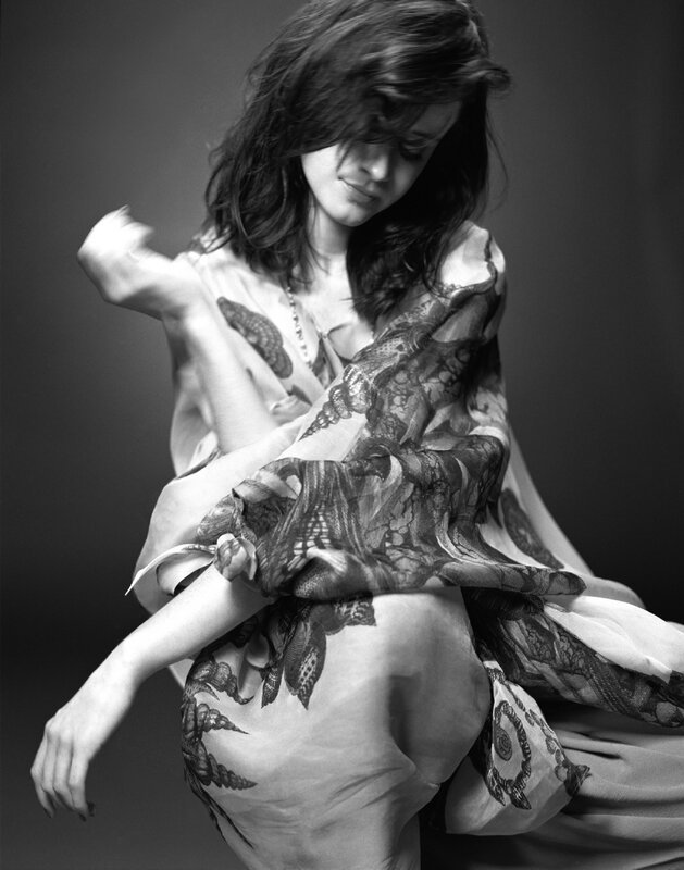 woman in patterned dress