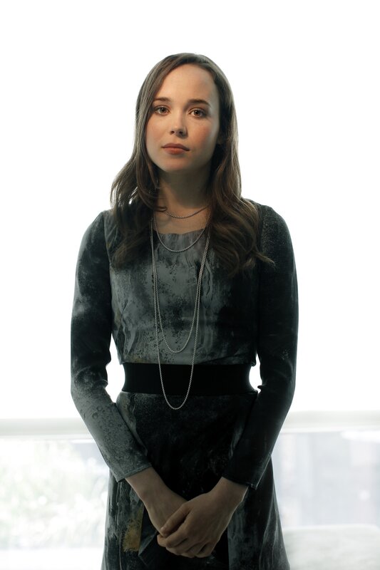 woman in patterned dress