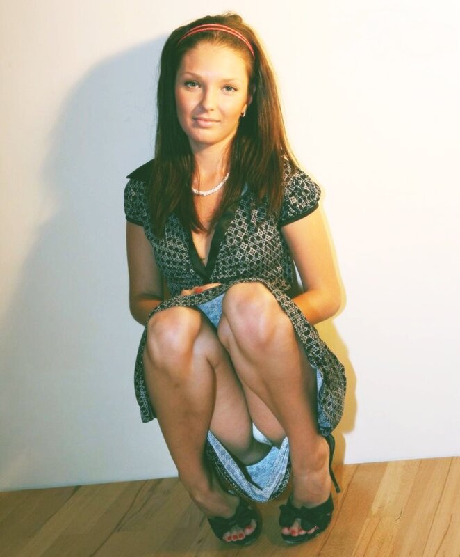 Woman in Patterned Dress — Black, Neutral, Photograph, Heels, Headband