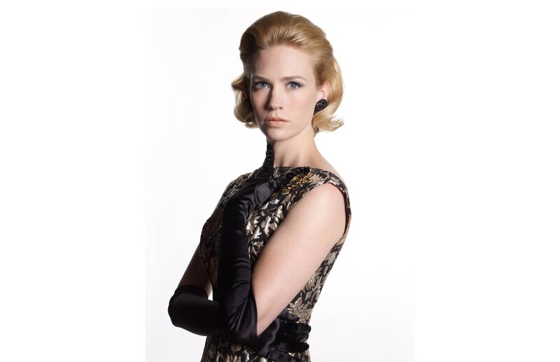 Woman in Patterned Dress — Black, Serious