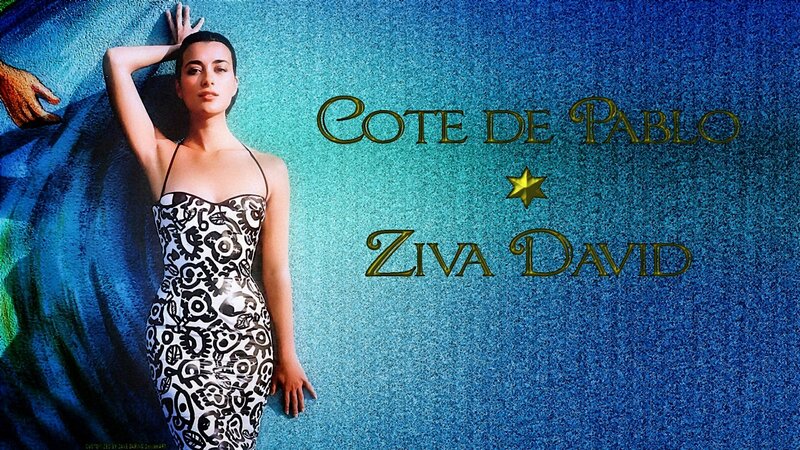Woman in Patterned Dress — Blue, Dramatic, Photograph, Text