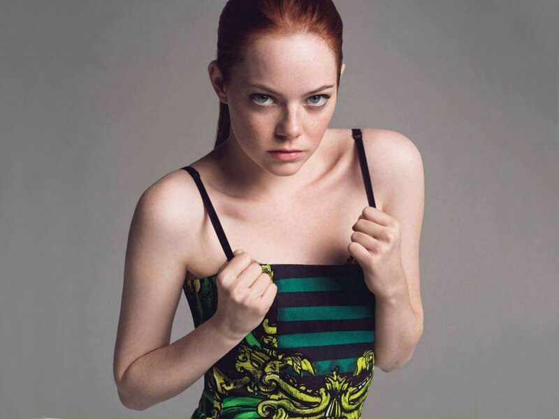 Woman in Patterned Dress — Green, Intense