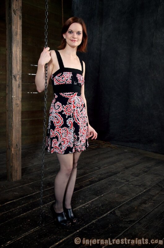 woman in patterned dress on swing