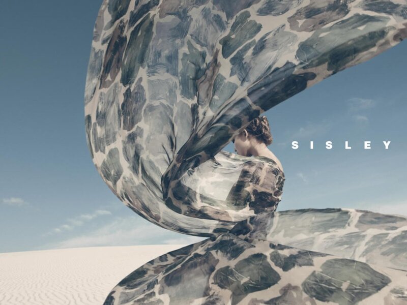 Woman in Patterned Dress — White, Serene, Afternoon, Photograph, Desert