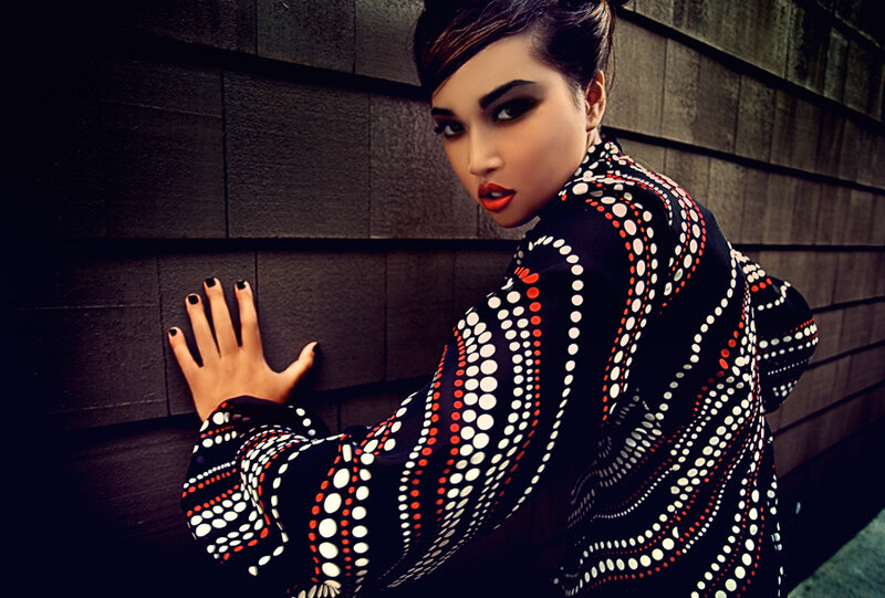 woman in patterned kimono