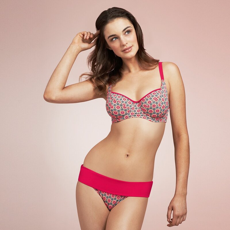 woman in patterned lingerie