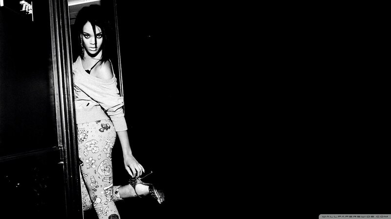 Woman in Patterned Pants — Black, Dramatic