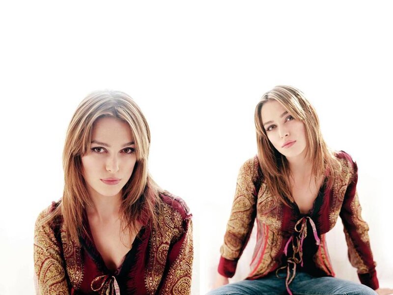 Woman in Patterned Shirt — Red