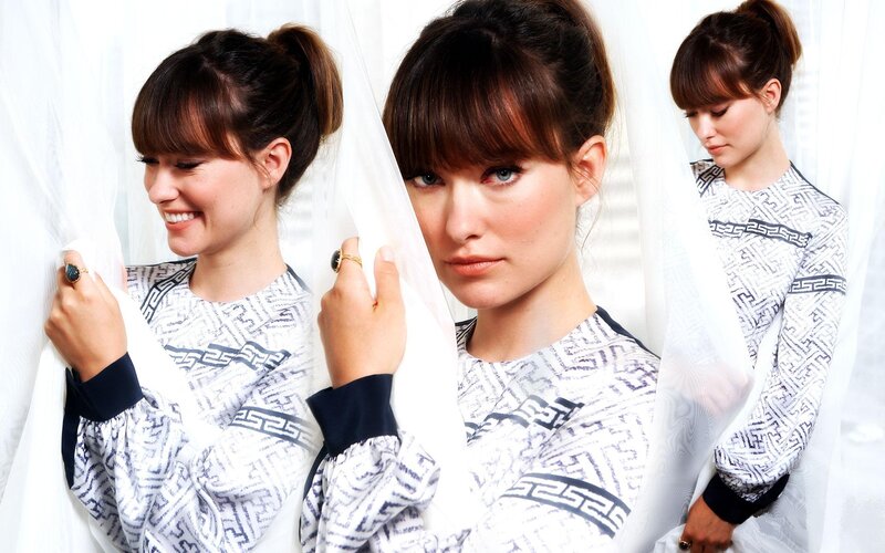 Woman in Patterned Shirt — White, Playful