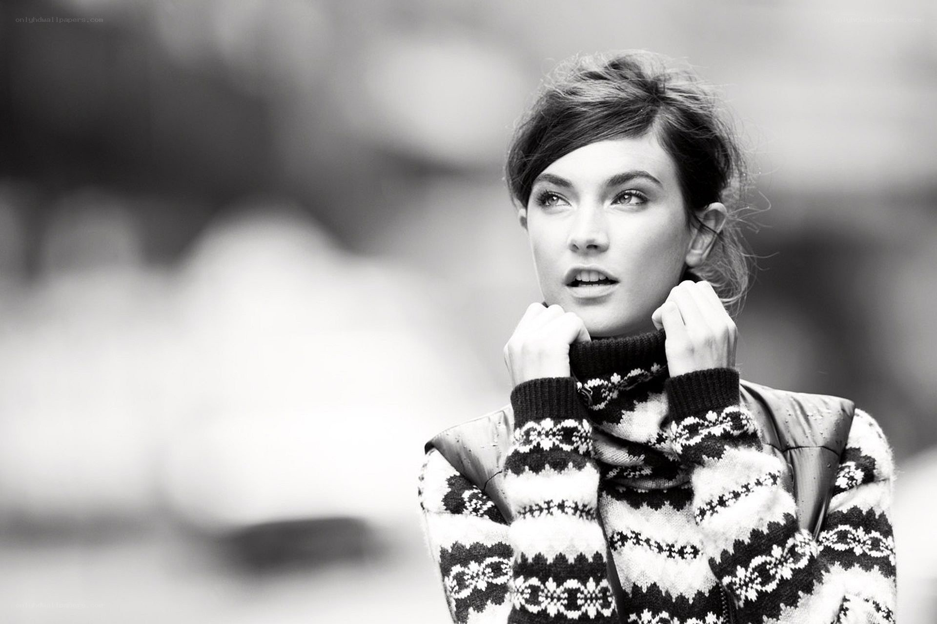 woman in patterned sweater