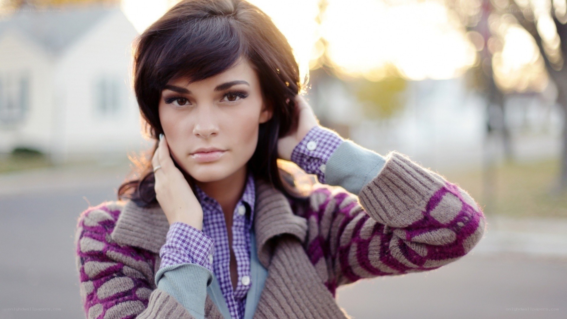 woman in patterned sweater