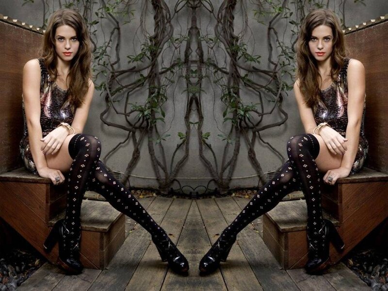 Woman in Patterned Tights — Black, Dramatic