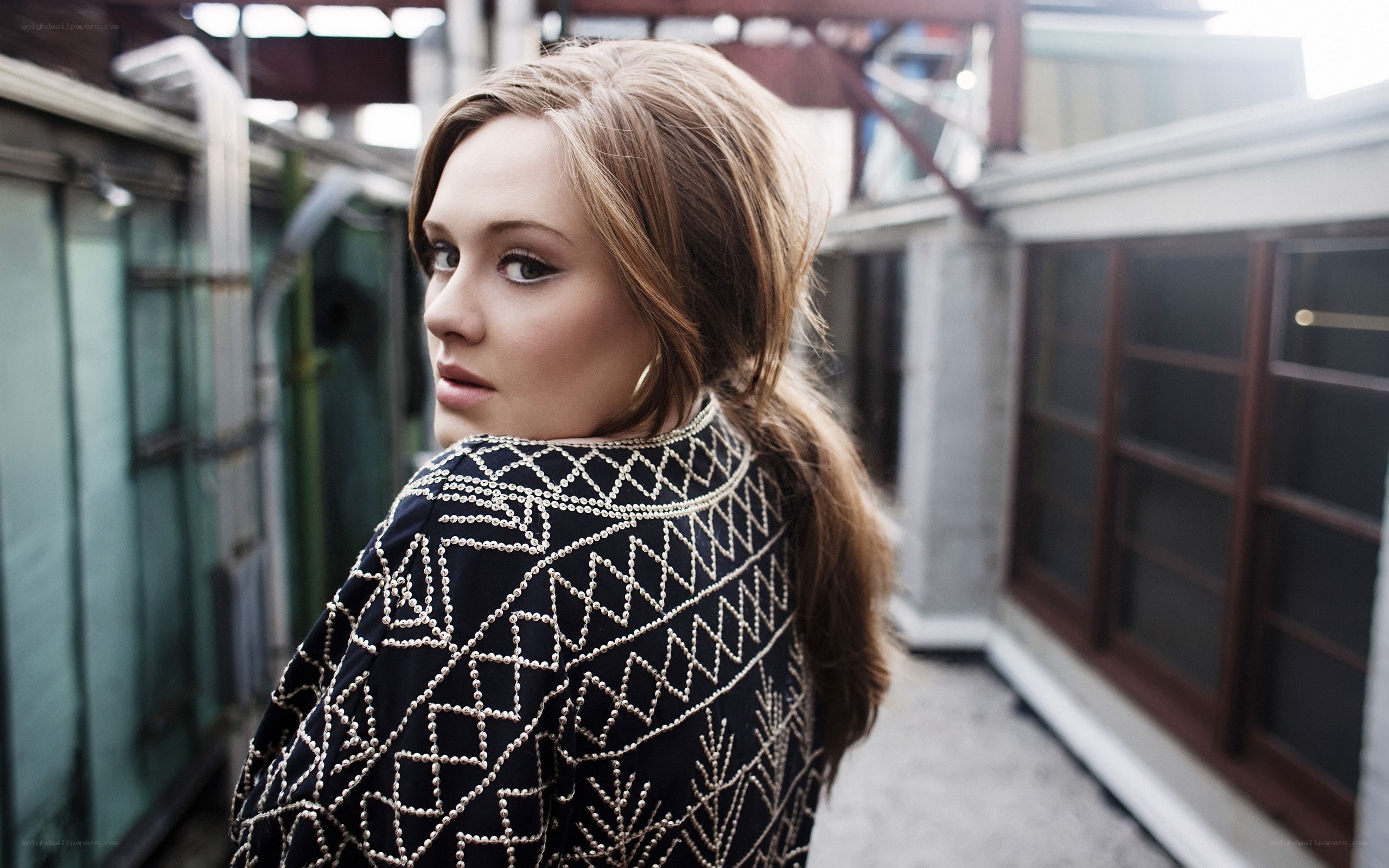 woman in patterned top