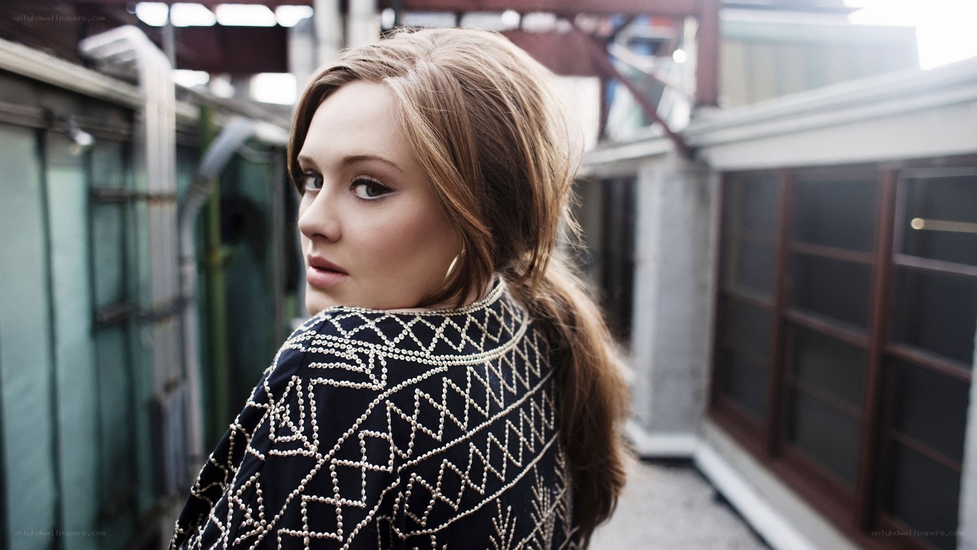 woman in patterned top