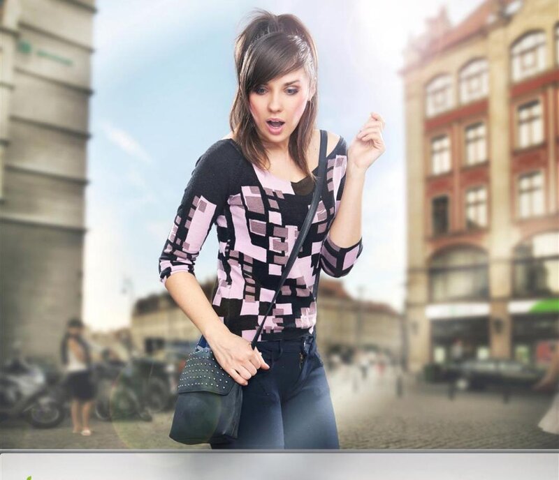 Woman in Patterned Top — Black, Dramatic, Afternoon