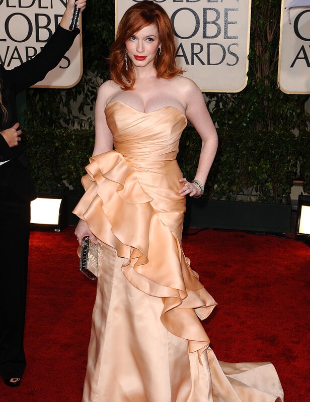 woman in peach gown at awards