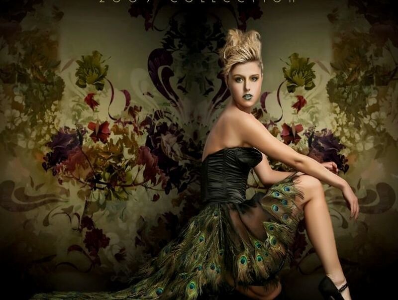 Woman in Peacock Dress