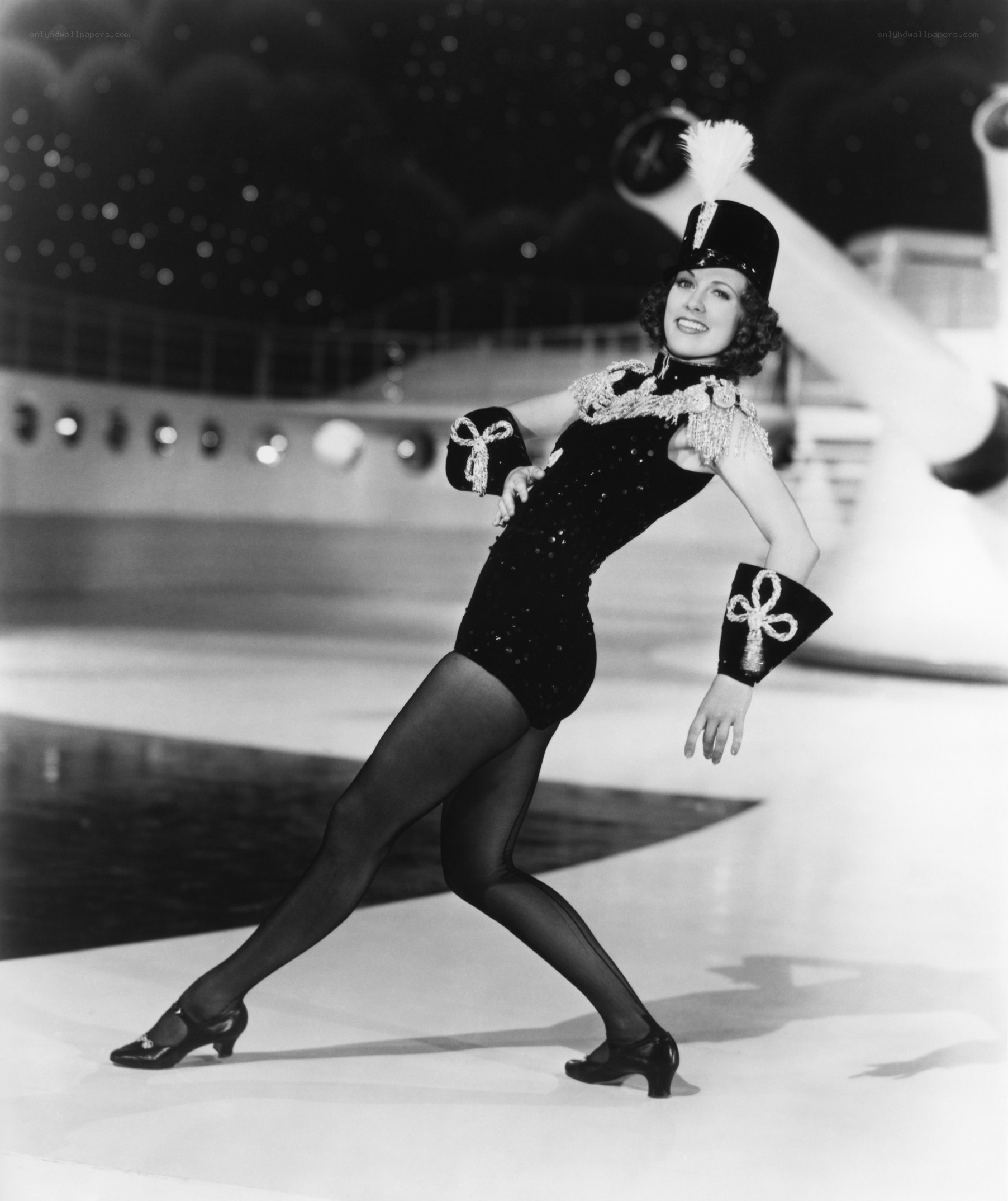 Woman in performance costume