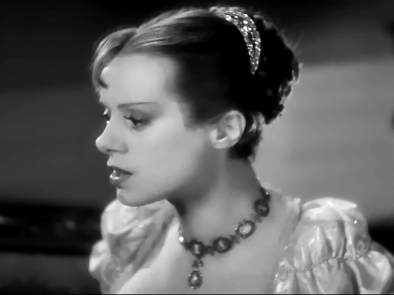 Woman in Period Dress — Black, Dramatic