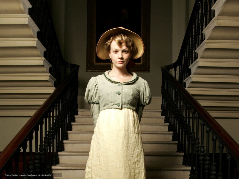 woman in period dress on staircase