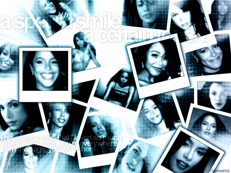 Woman in Photo Collage — Blue