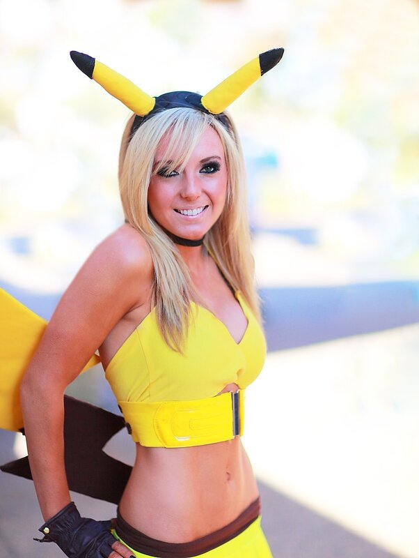 Woman in Pikachu Costume — Yellow, Happy, Afternoon