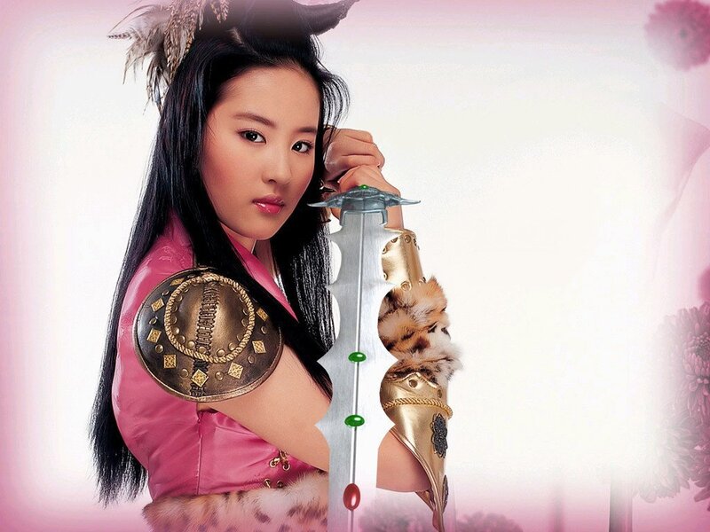 woman in pink armor holding sword