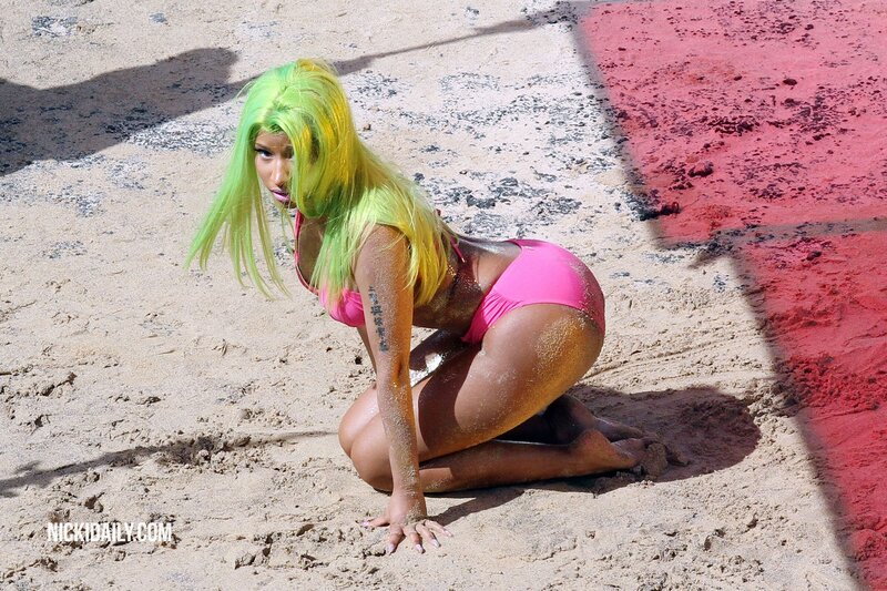 woman in pink bikini on beach